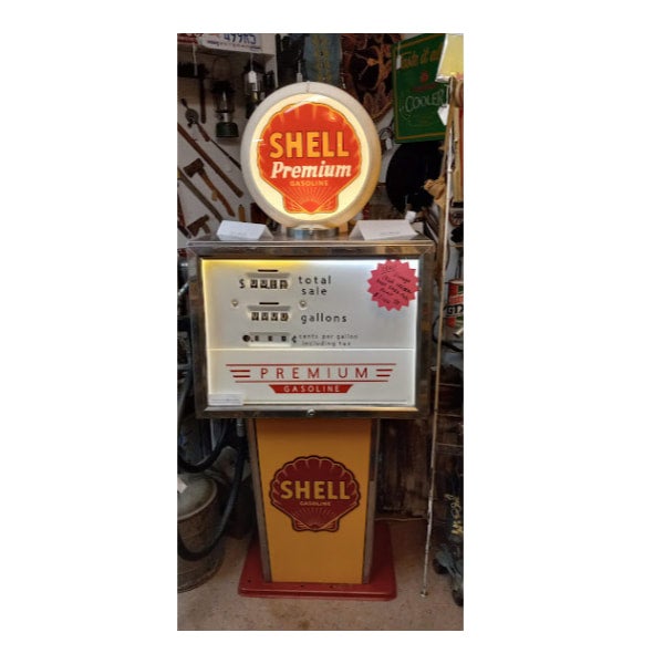 Veeder Root Shell 1962 Double Sided Veeder-Root Shell Fuel Pump | Old Time