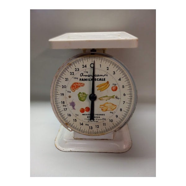 Vintage 25 Pound American Family Scale Old Time "E" Antiques