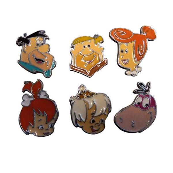 1994 HBC Flintstone Enamel Button Covers Old Time "E" Antiques