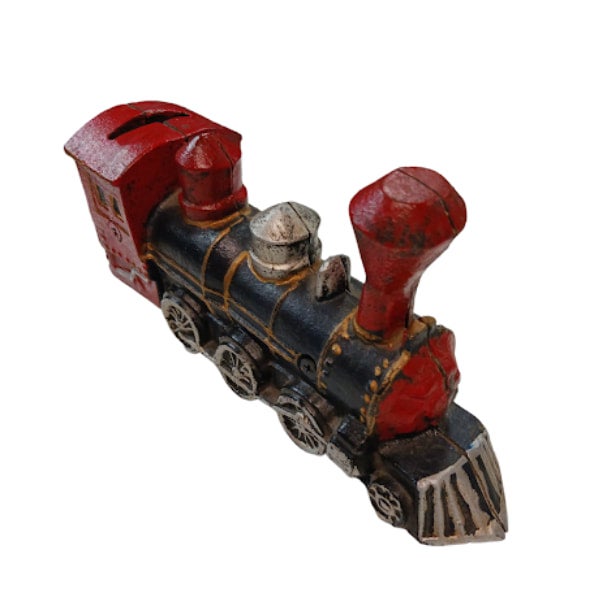 Vintage Cast Iron Coin Bank Old Time "E" Antiques